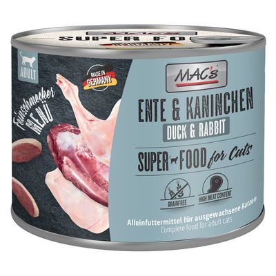 MAC's Feinschmecker kaczka, królik adult 200 g × 6