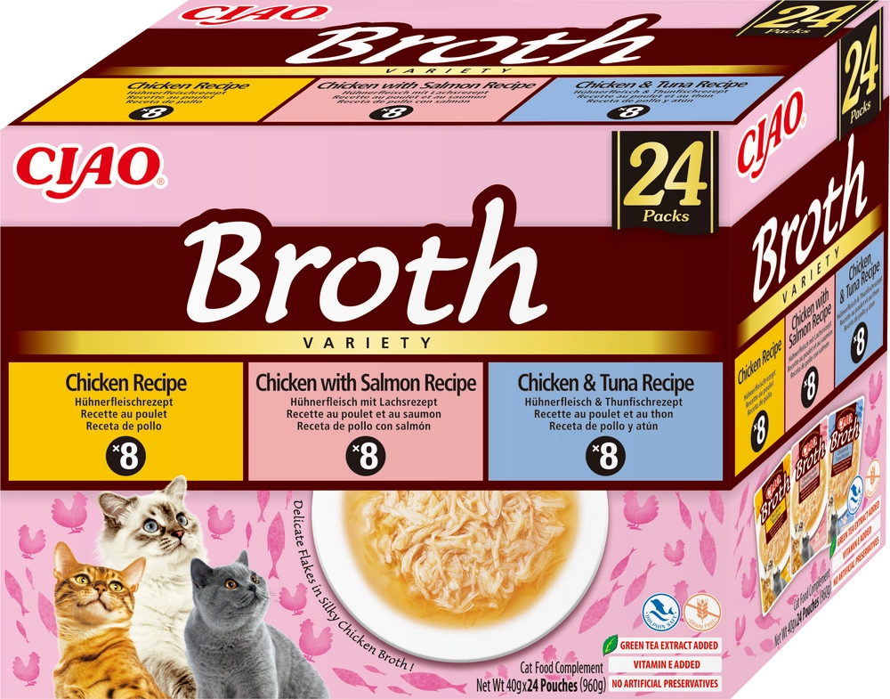 Inaba Ciao mix smaków w bulionie 40 g × 24