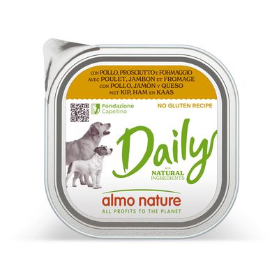 Almo Nature Daily kurczak, ser, szynka adult 300 g × 18
