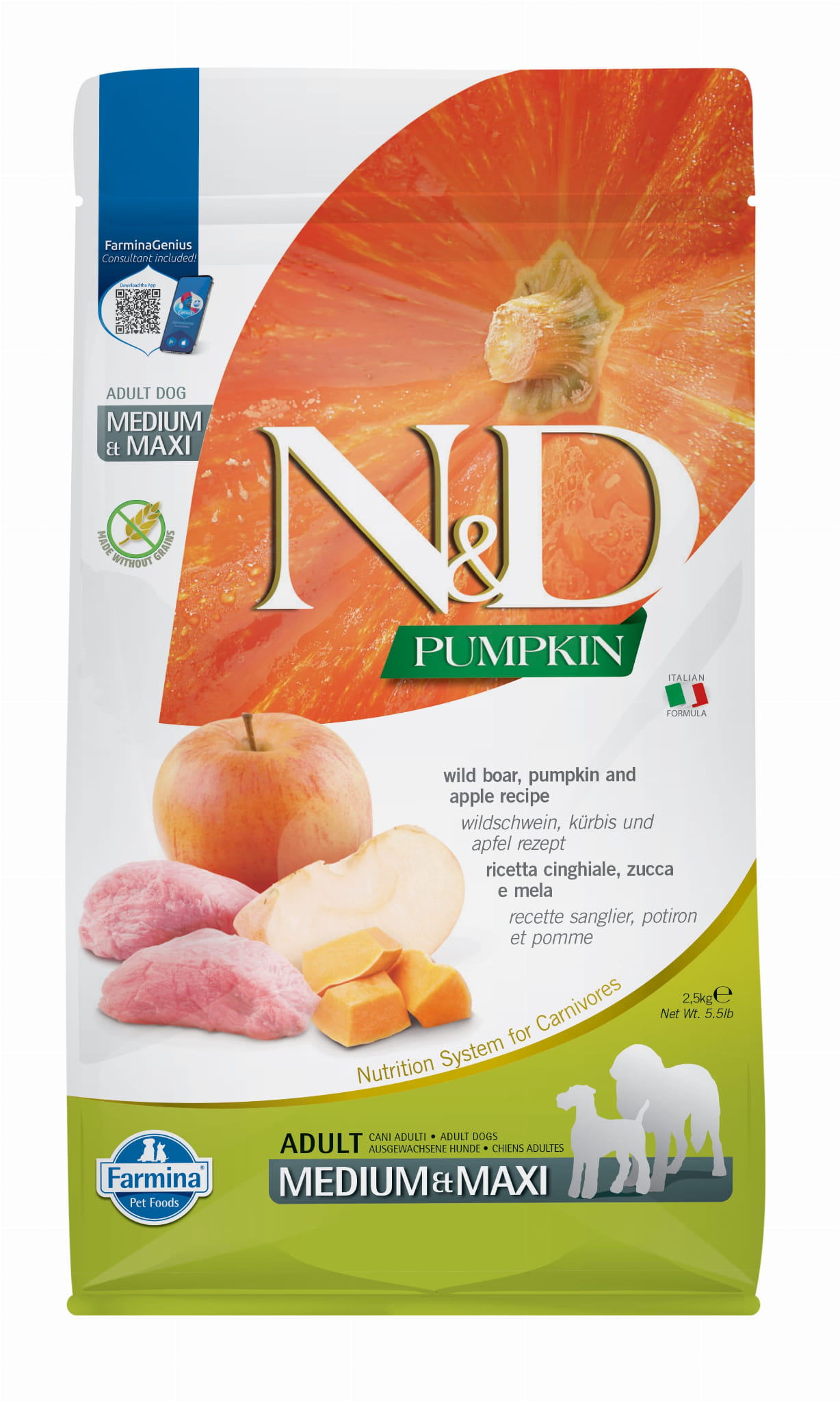 Farmina N&D Pumpkin dziczyzna adult średnie rasy, duże rasy 2,5 kg