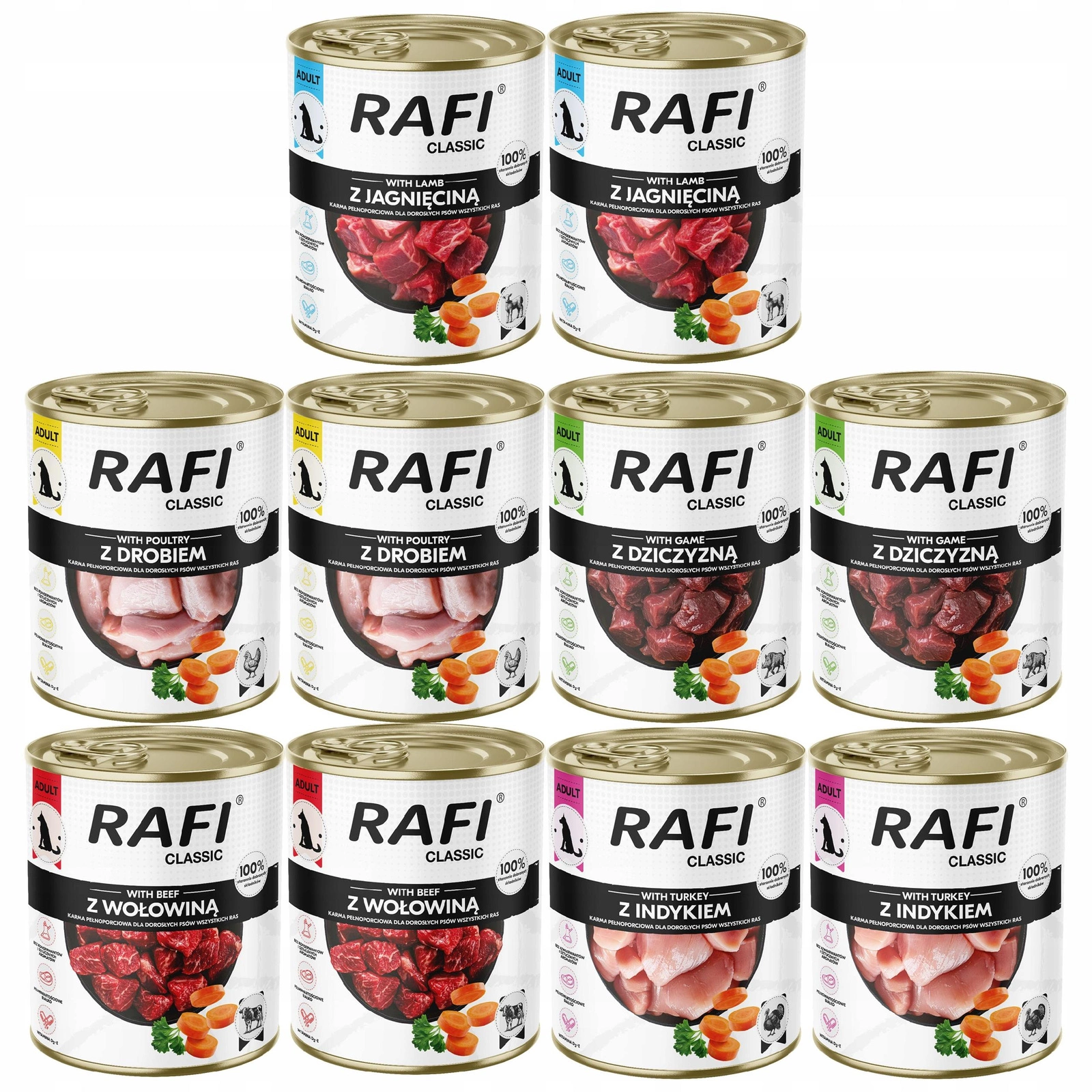 Rafi Classic mix smaków adult 800 g × 10