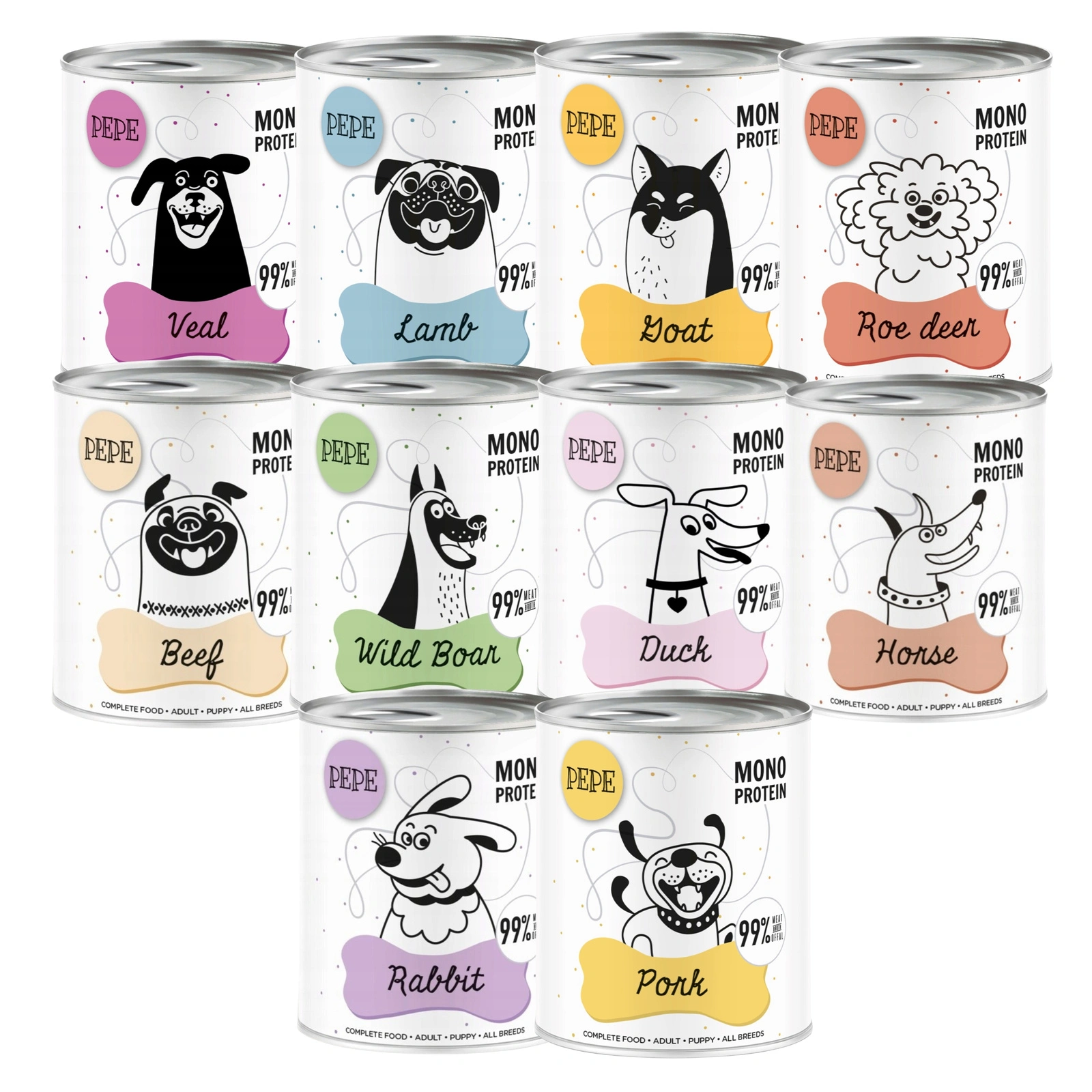 Paka Zwierzaka Pepe mix smaków adult 800 g × 10