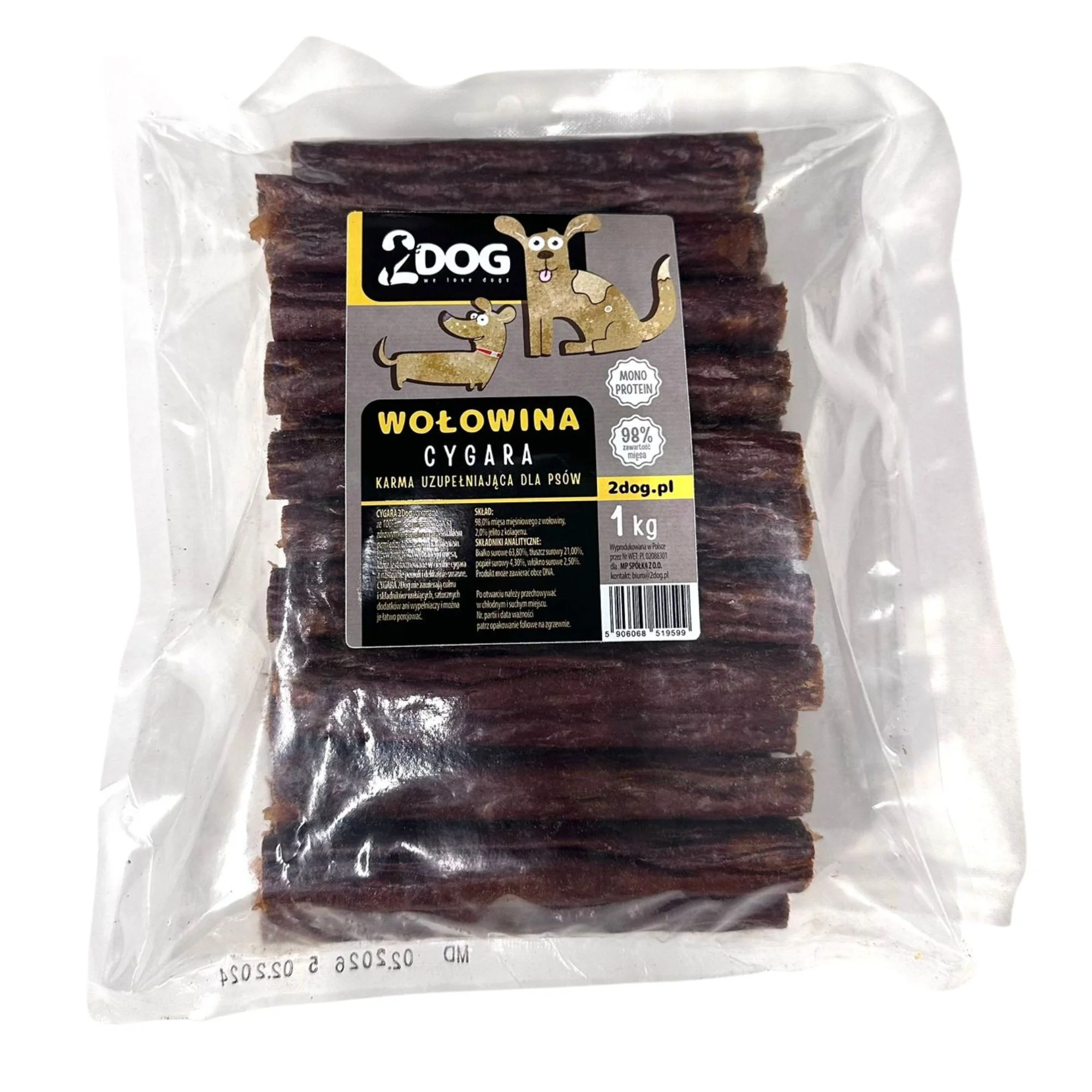 2Dog Cygara wołowina 1 kg