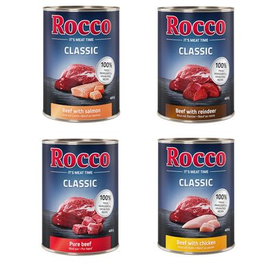 Rocco Classic kurczak, renifer, wołowina, łosoś adult 400 g × 24