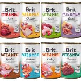 Brit Pate & Meat dziczyzna, indyk, jagnięcina, kaczka, królik, kurczak, wołowina, łosoś 400 g × 8