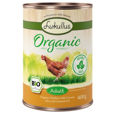 Lukullus Organic kurczak adult 400 g × 24