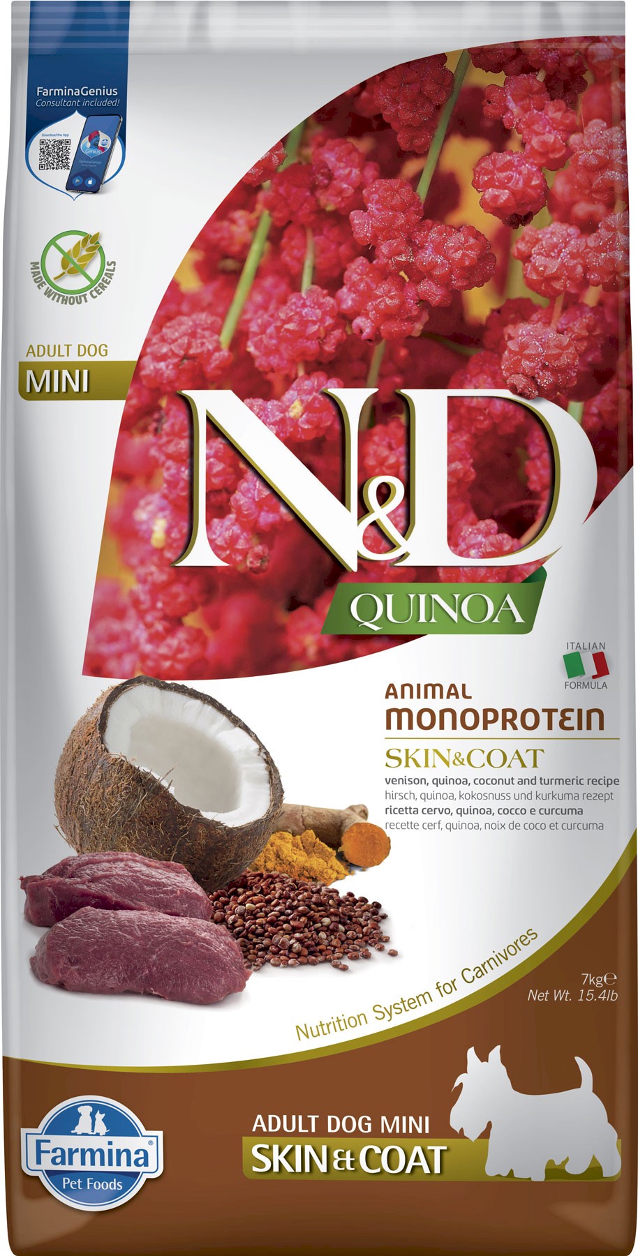Farmina N&D Quinoa Skin & Coat dziczyzna adult małe rasy 7 kg
