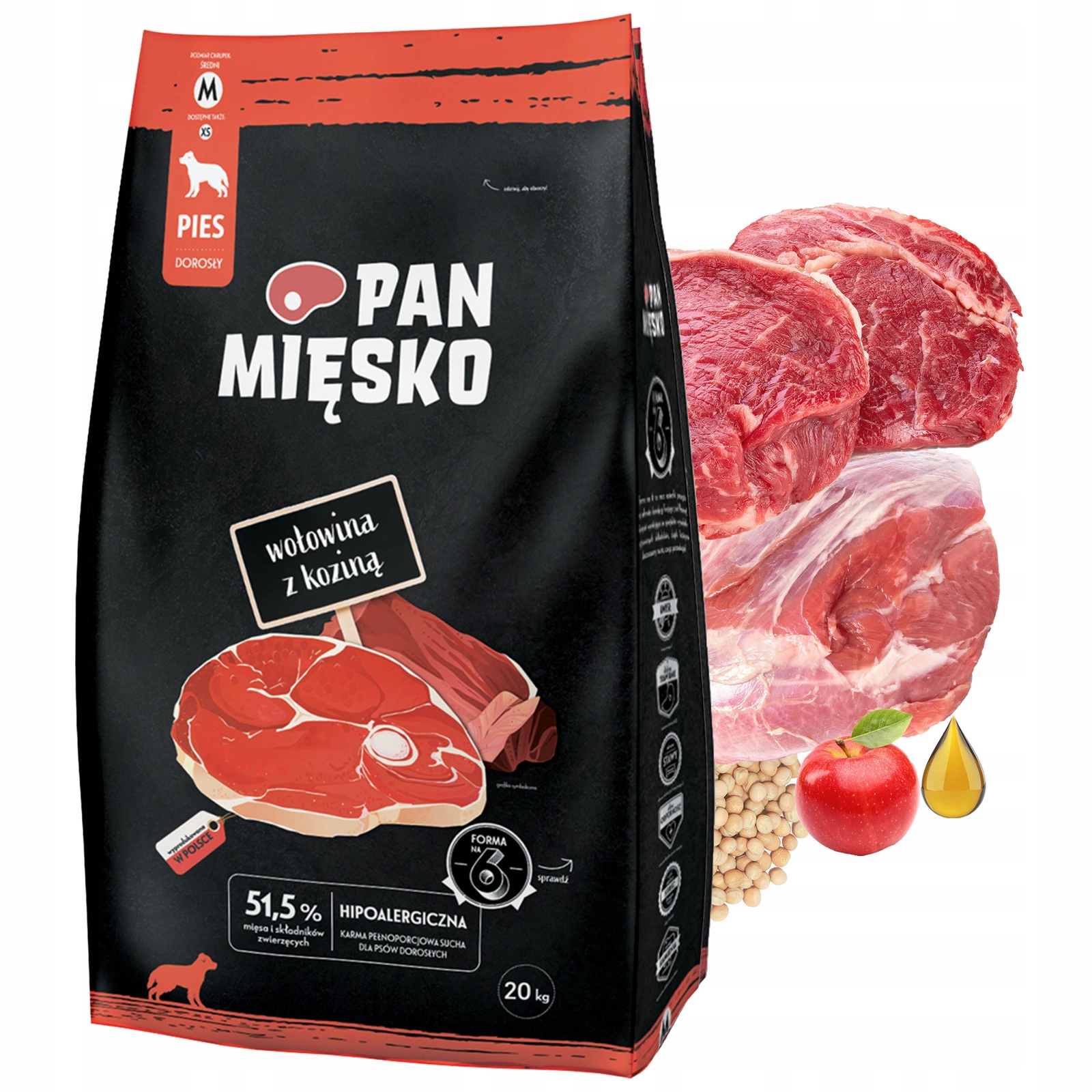Pan Mięsko wołowina, kozina średnie rasy 20 kg