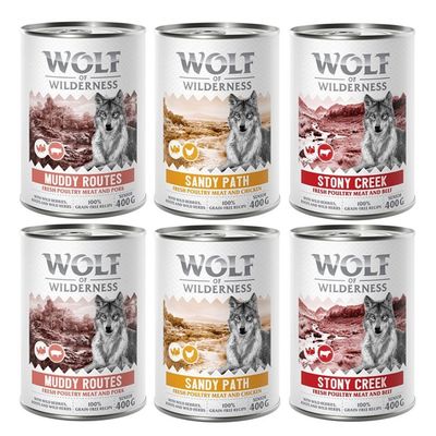 Wolf of Wilderness drób, kurczak, wieprzowina, wołowina senior 400 g × 6