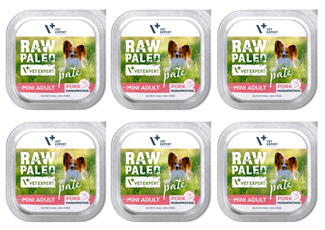 VetExpert Raw Paleo wieprzowina adult małe rasy 150 g × 6