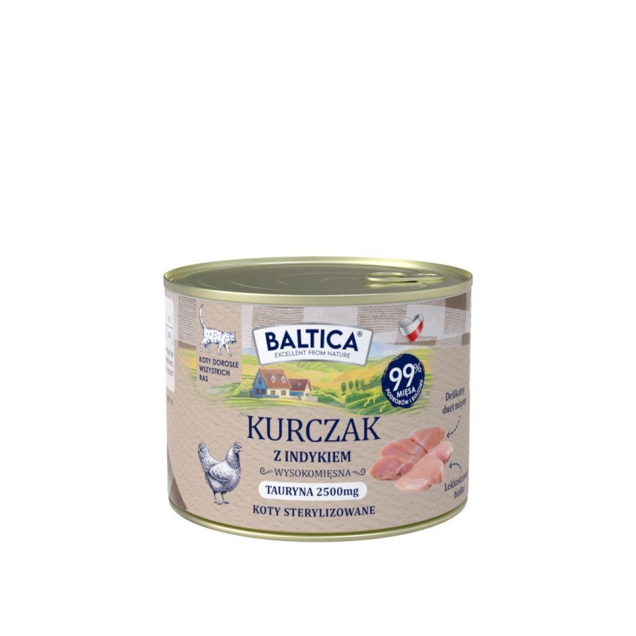 Baltica Smaki Regionów Sterilised kurczak z indykiem pasztet adult 185 g