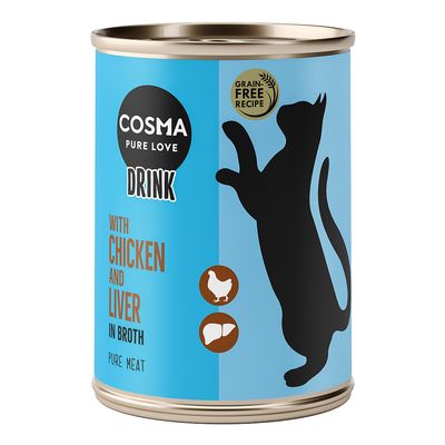Cosma Drink Indoor mix smaków w bulionie adult 100 g × 6