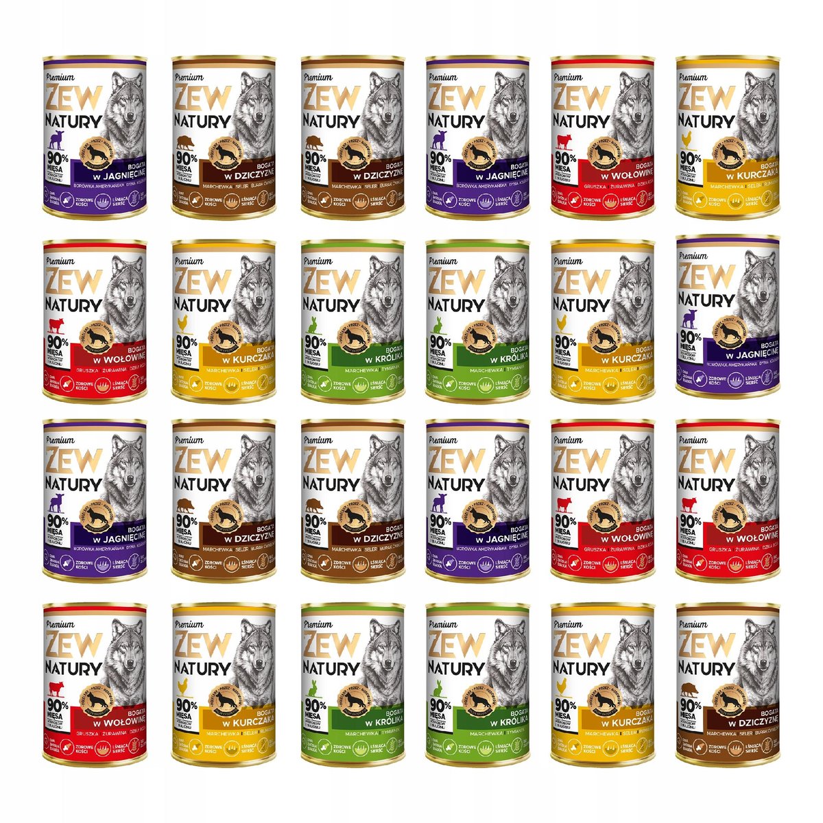 Zew Natury Premium dziczyzna, jagnięcina, królik, kurczak, wołowina 400 g × 24