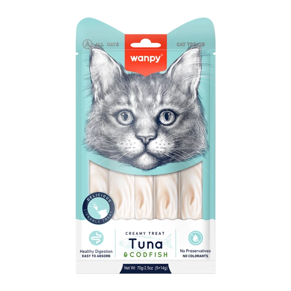 Wanpy Creamy tuńczyk, dorsz w kremie 70 g