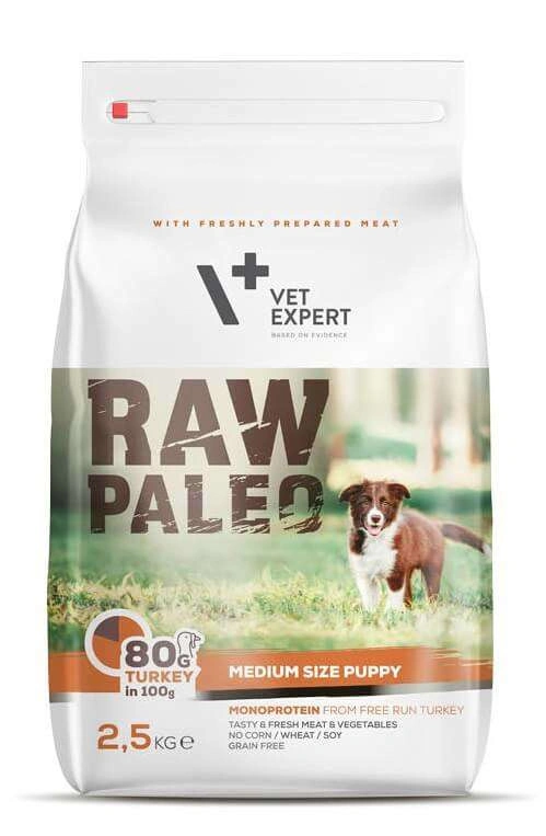 VetExpert Raw Paleo indyk puppy średnie rasy 2,5 kg