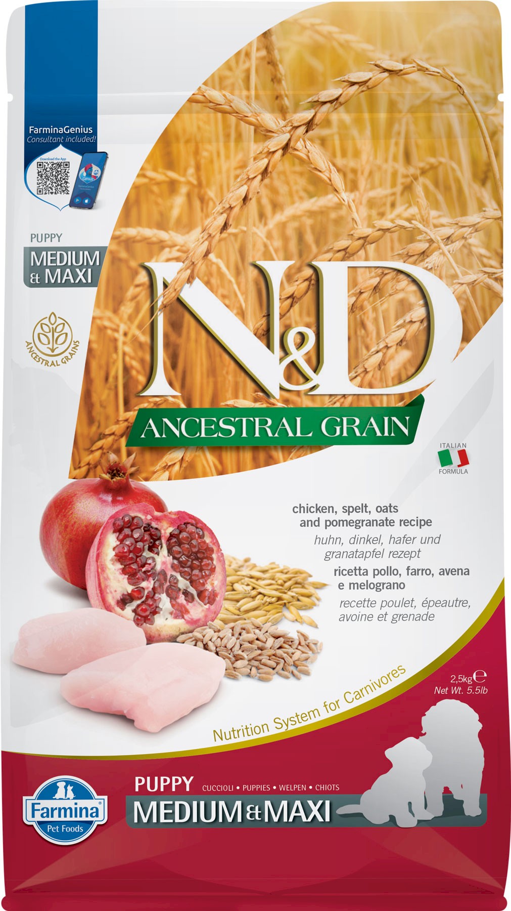 Farmina N&D Ancestral Grain kurczak puppy średnie rasy, duże rasy 2,5 kg