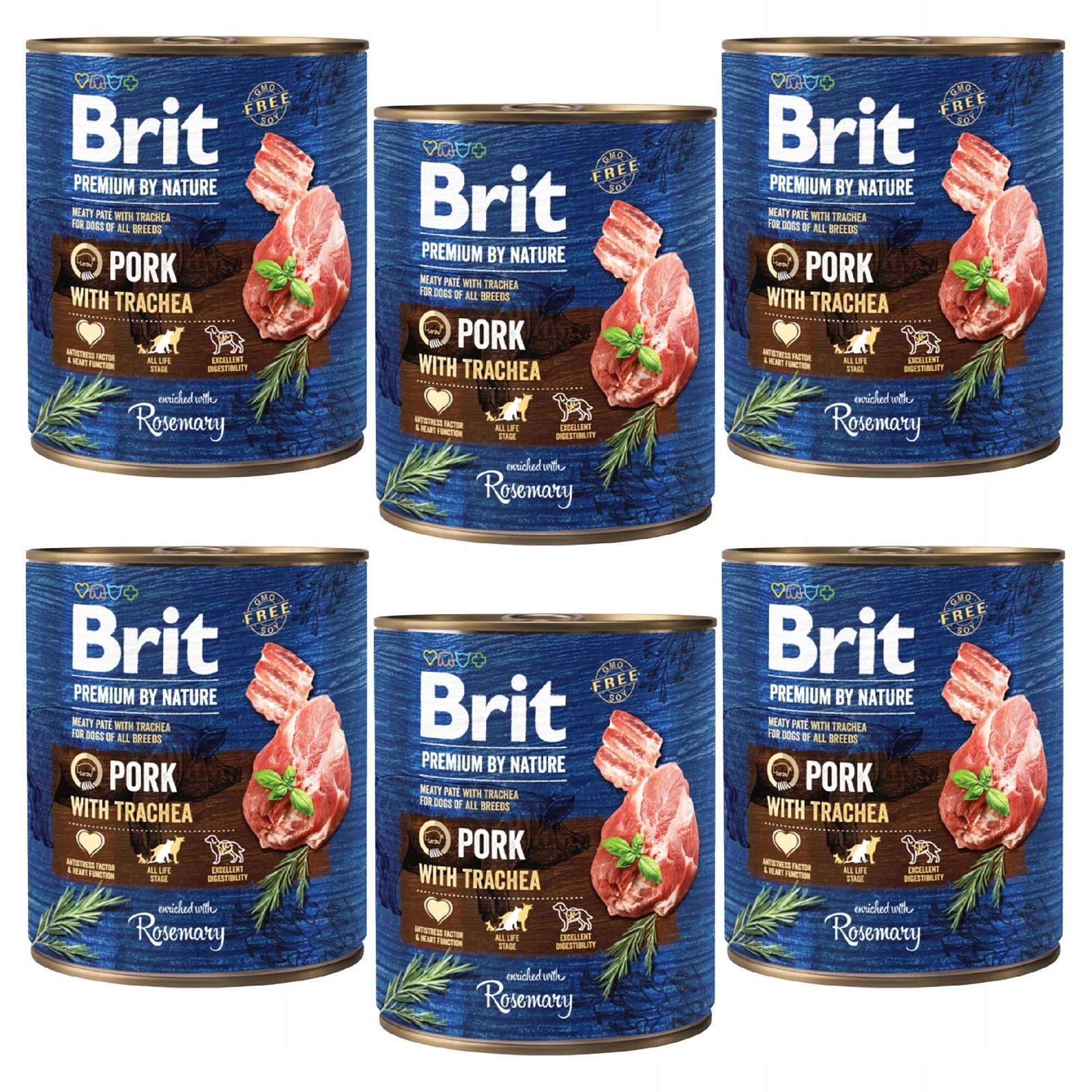 Brit By Nature wieprzowina adult 800 g × 6
