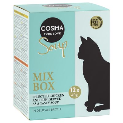 Cosma Soup Indoor mix smaków w bulionie adult 40 g × 12