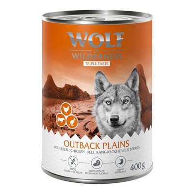 Wolf of Wilderness The Taste Of kangur, kurczak, wołowina adult 400 g × 12