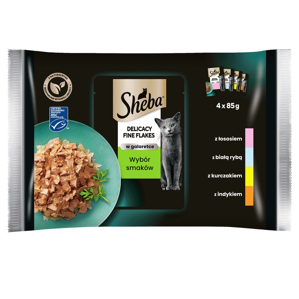 Sheba Delicacy mix smaków w galaretce adult 85 g × 4