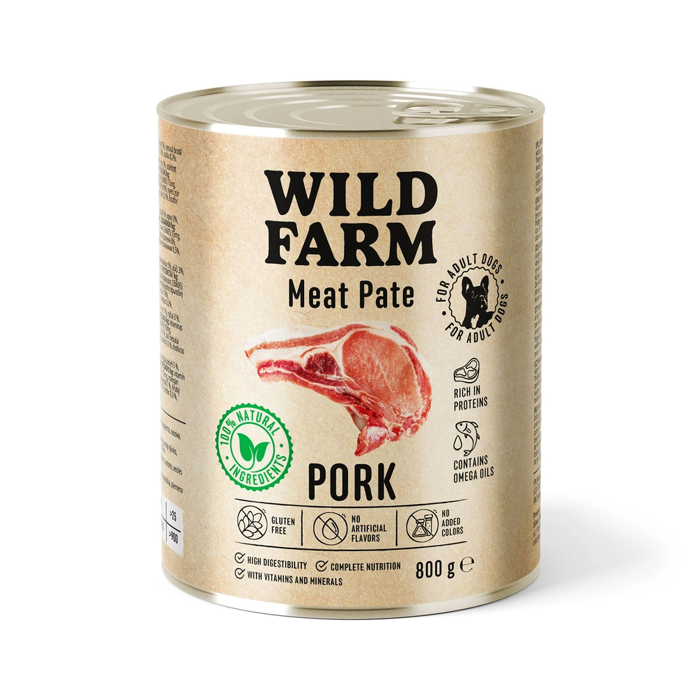 Wild Farm Pate wieprzowina adult 800 g
