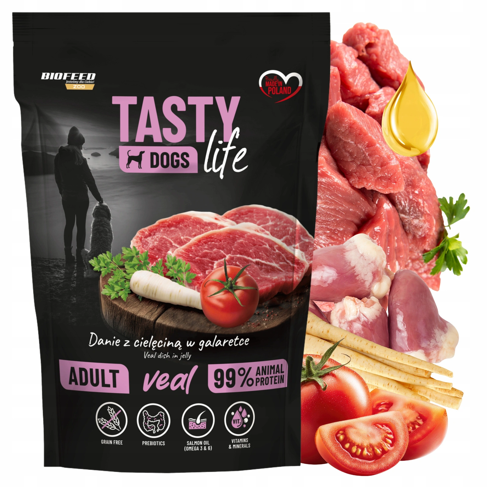 BioFeed Tasty Dogs Life cielęcina adult 500 g