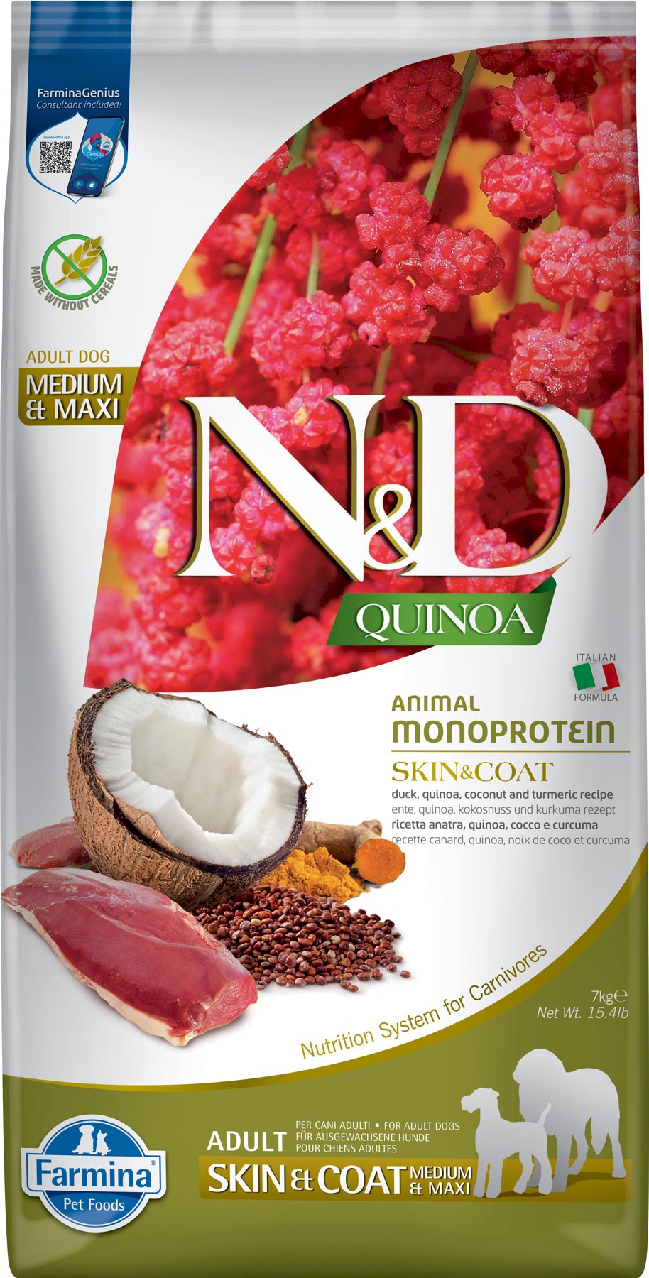 Farmina N&D Quinoa kaczka adult średnie rasy, duże rasy 7 kg