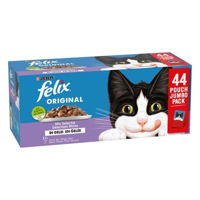 Purina Felix Original mix smaków w galaretce adult 85 g × 44