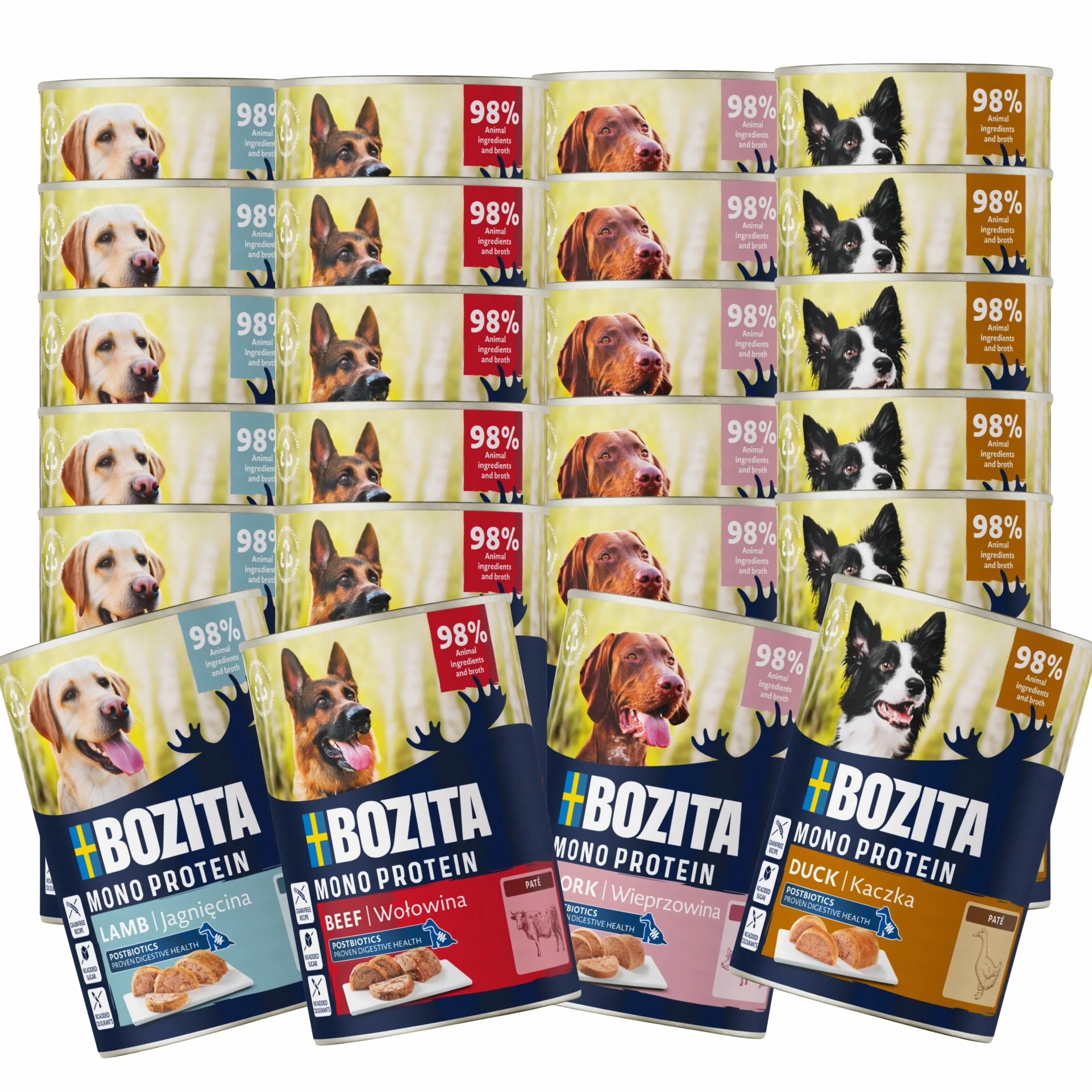 Bozita Mono jagnięcina, kaczka, wieprzowina, wołowina adult 400 g × 24
