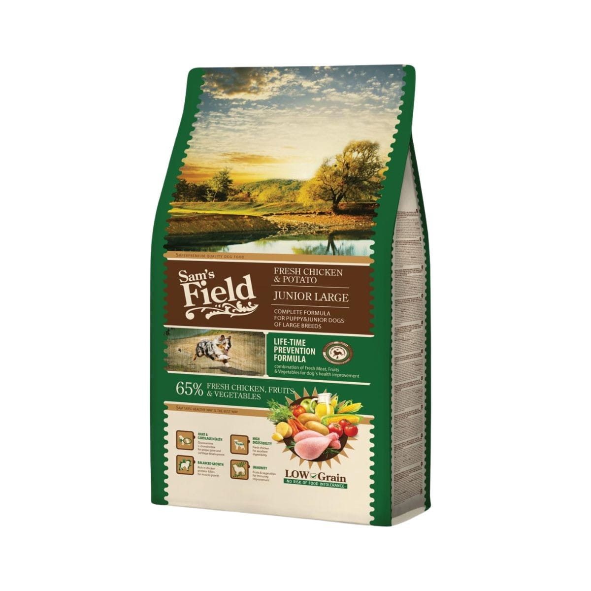 Sam's Field Low Grain kurczak puppy duże rasy 2,5 kg