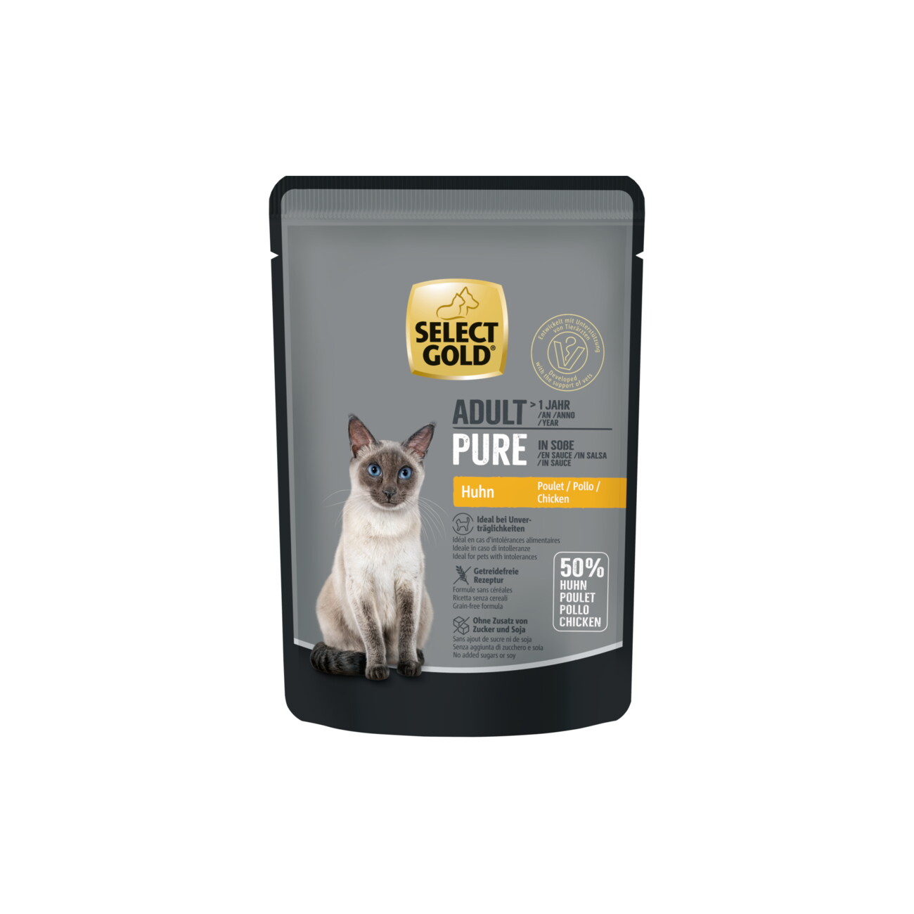 Select Gold Pure Sensitive kurczak w sosie adult 85 g × 12