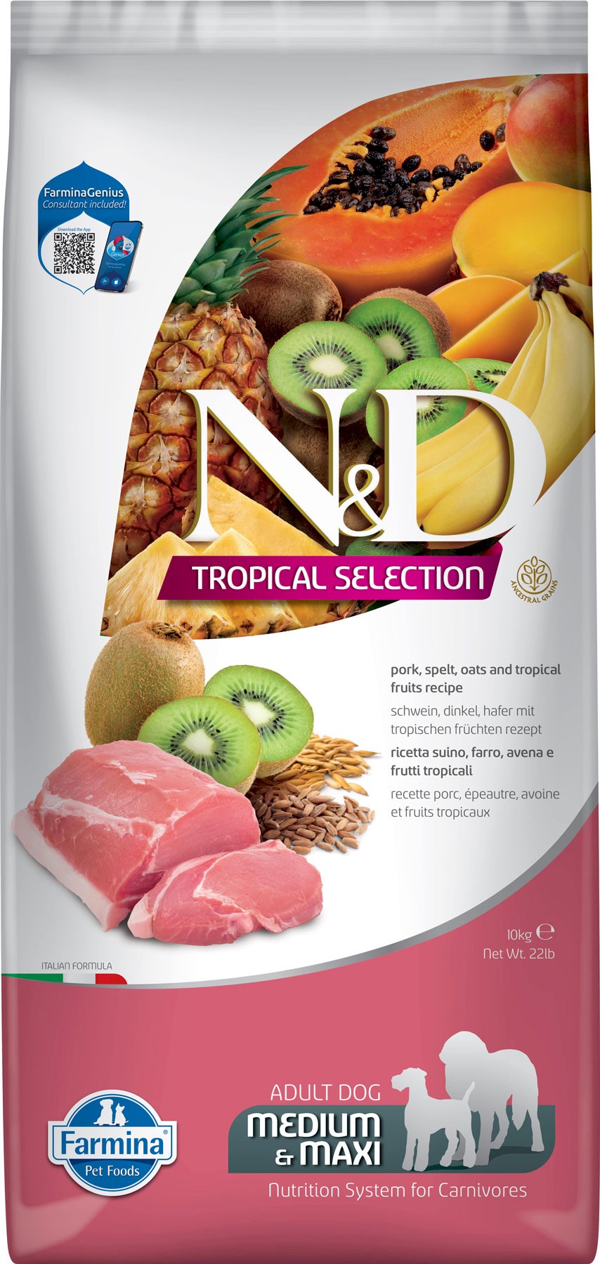 Farmina N&D Tropical Selection wieprzowina adult średnie rasy, duże rasy 10 kg