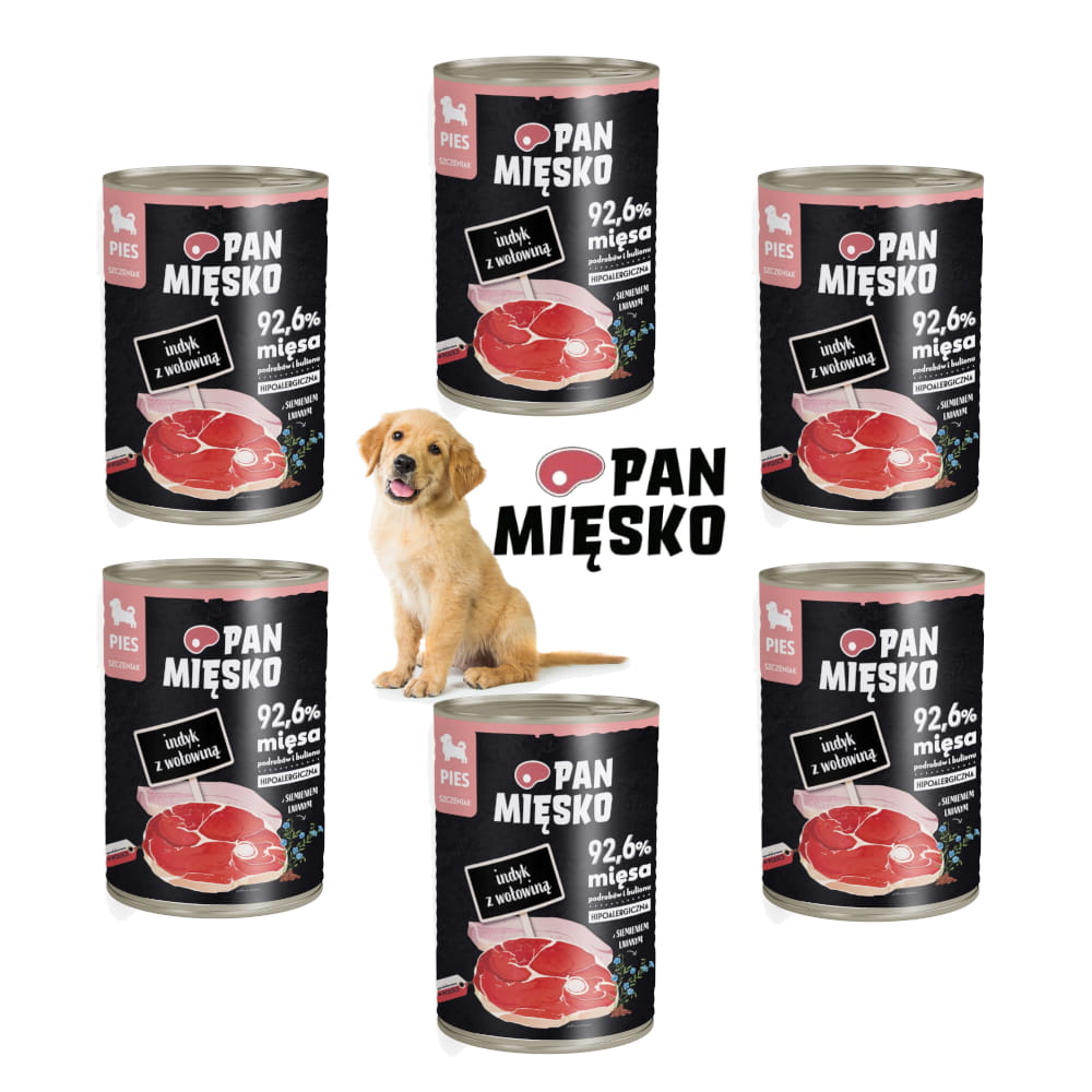 Pan Mięsko indyk, wołowina puppy 400 g × 6