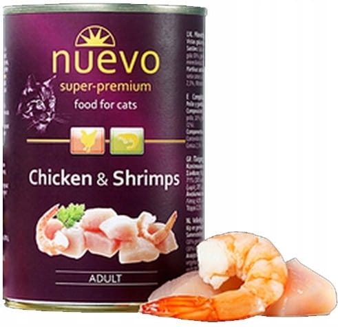 Nuevo Super Premium krewetki, kurczak kawałki adult 400 g