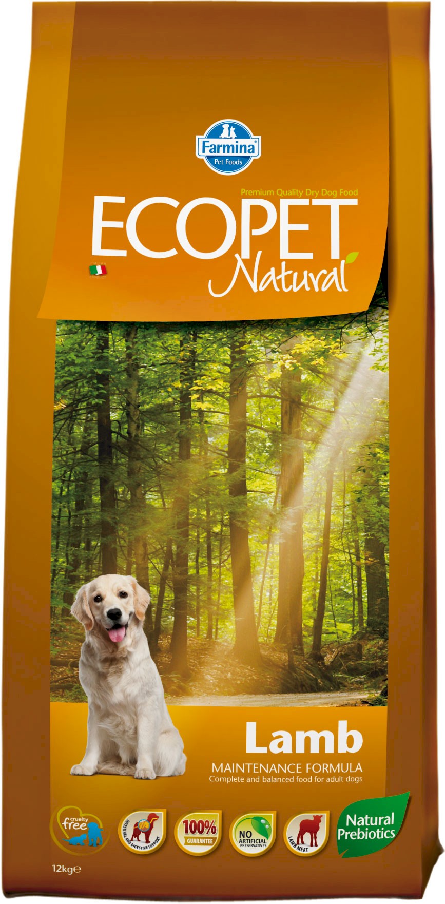 Farmina Ecopet Natural jagnięcina adult średnie rasy 12 kg