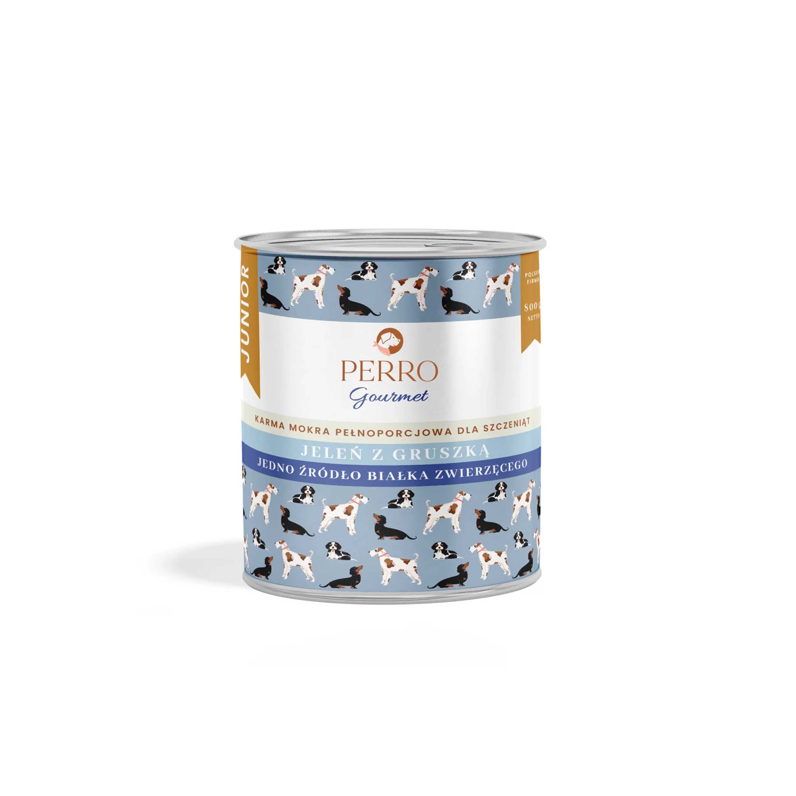 Perro Gourmet dziczyzna z gruszką junior 800 g
