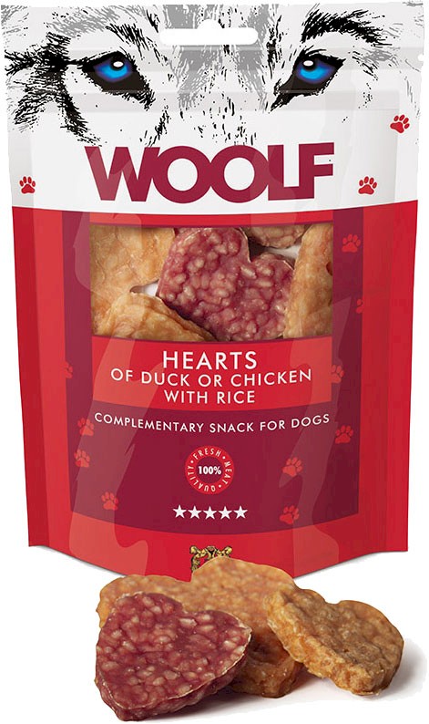 Woolf Hearts kaczka, kurczak z ryżem 100 g