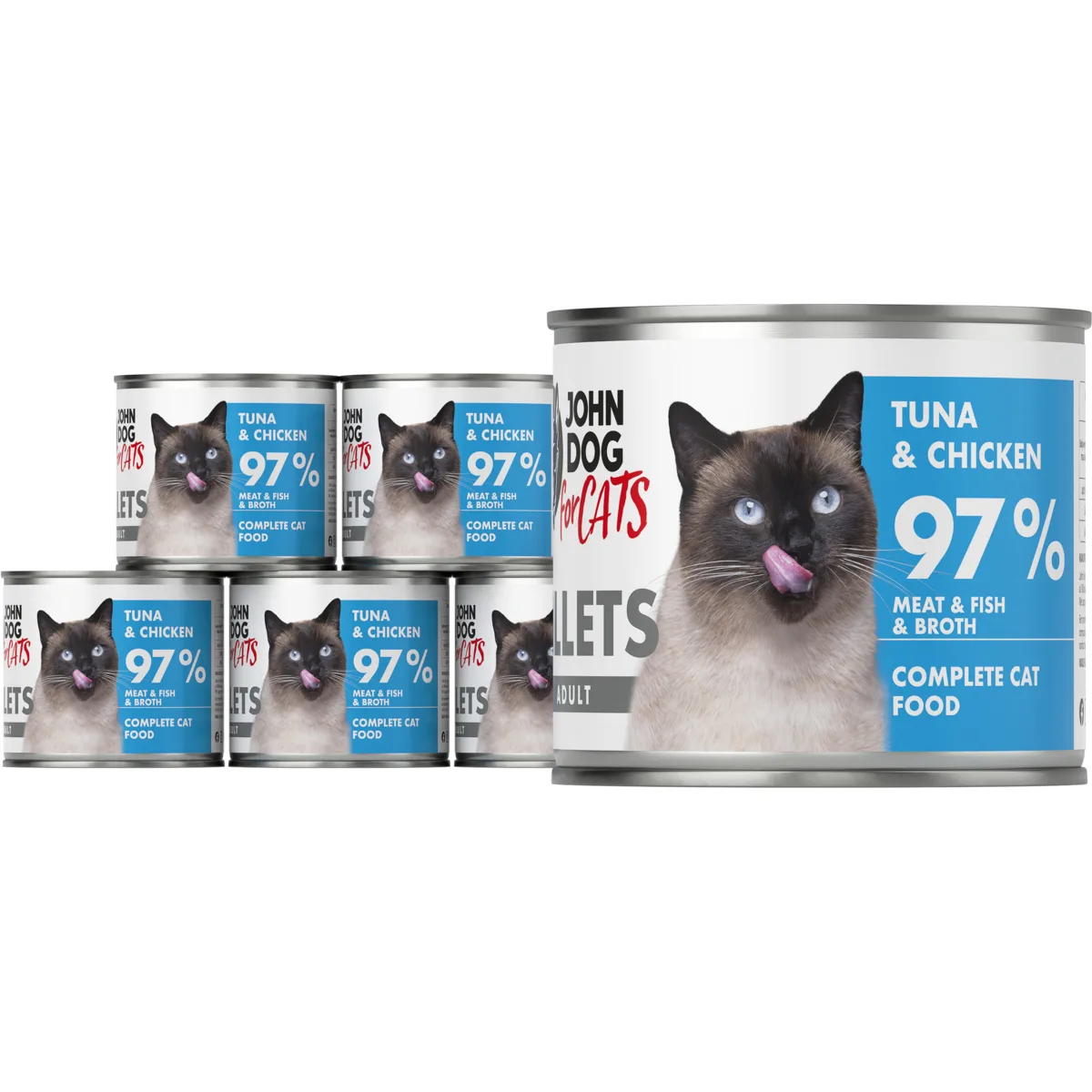 John Dog For Cats Fillets kurczak, tuńczyk kawałki 140 g × 6