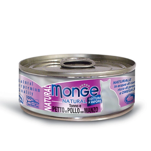 Monge Natural tuńczyk, kurczak, wołowina w sosie adult 80 g