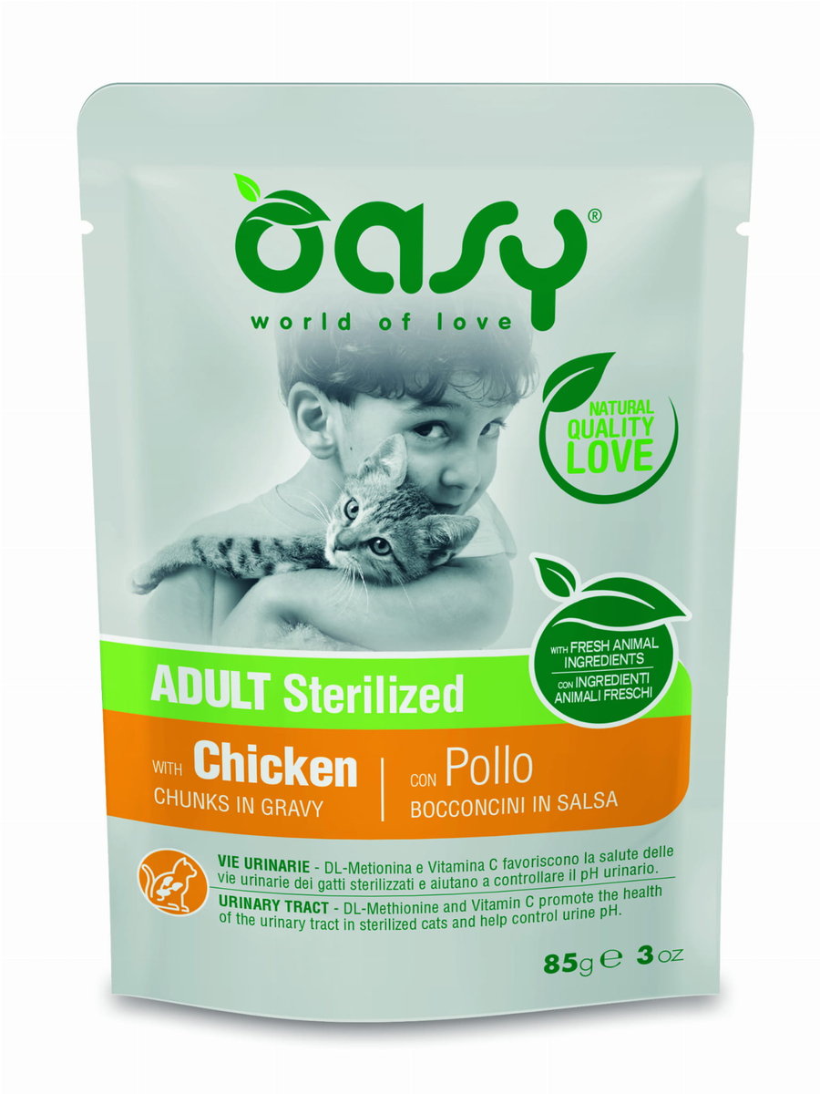 Oasy Lifestage Sterilised kurczak w sosie adult 85 g