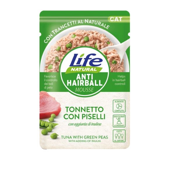 Life Cat Natural Hairball tuńczyk z groszkiem pasztet 70 g
