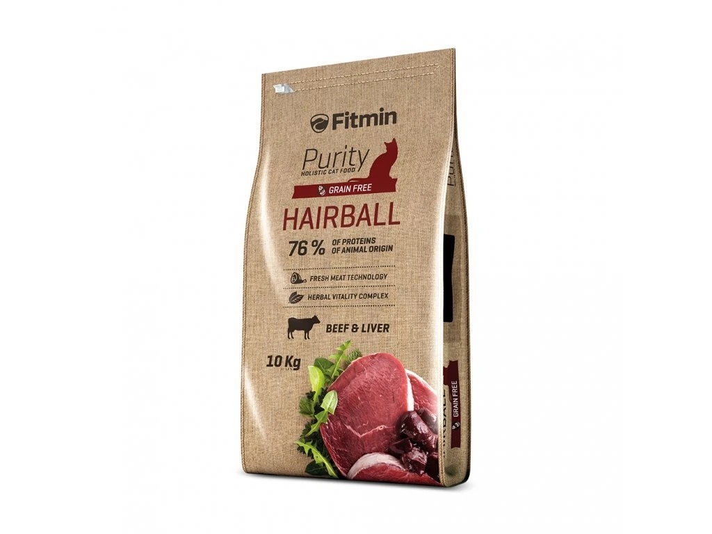Fitmin Purity Hairball kurczak, wieprzowina, wołowina adult 10 kg
