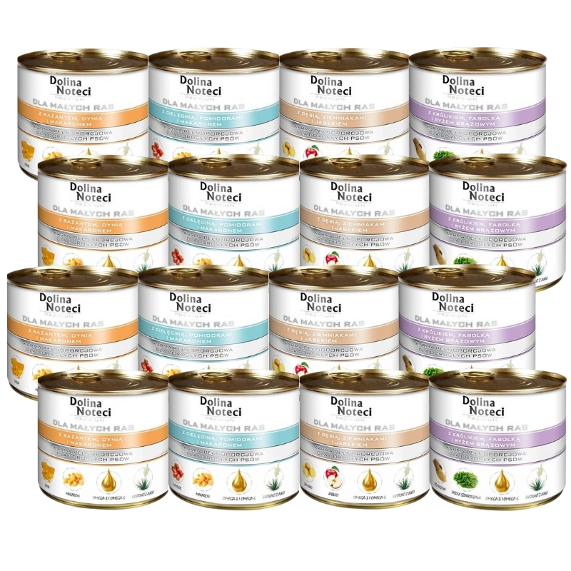 Dolina Noteci Premium bażant, cielęcina, gęś, królik adult małe rasy 185 g × 24