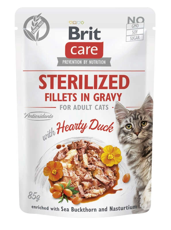 Brit Care Sterilised kaczka, kurczak w sosie adult 85 g