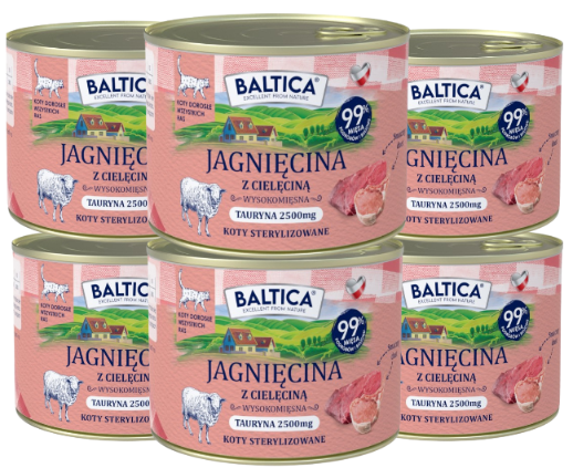 Baltica Sterilised jagnięcina z cielęciną adult 185 g × 6