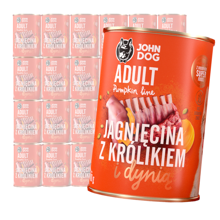 John Dog Pumpkin Line jagnięcina, królik z dynią adult 400 g × 24