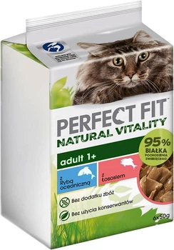 Perfect Fit Natural Vitality ryba oceaniczna, łosoś w sosie adult 50 g × 6