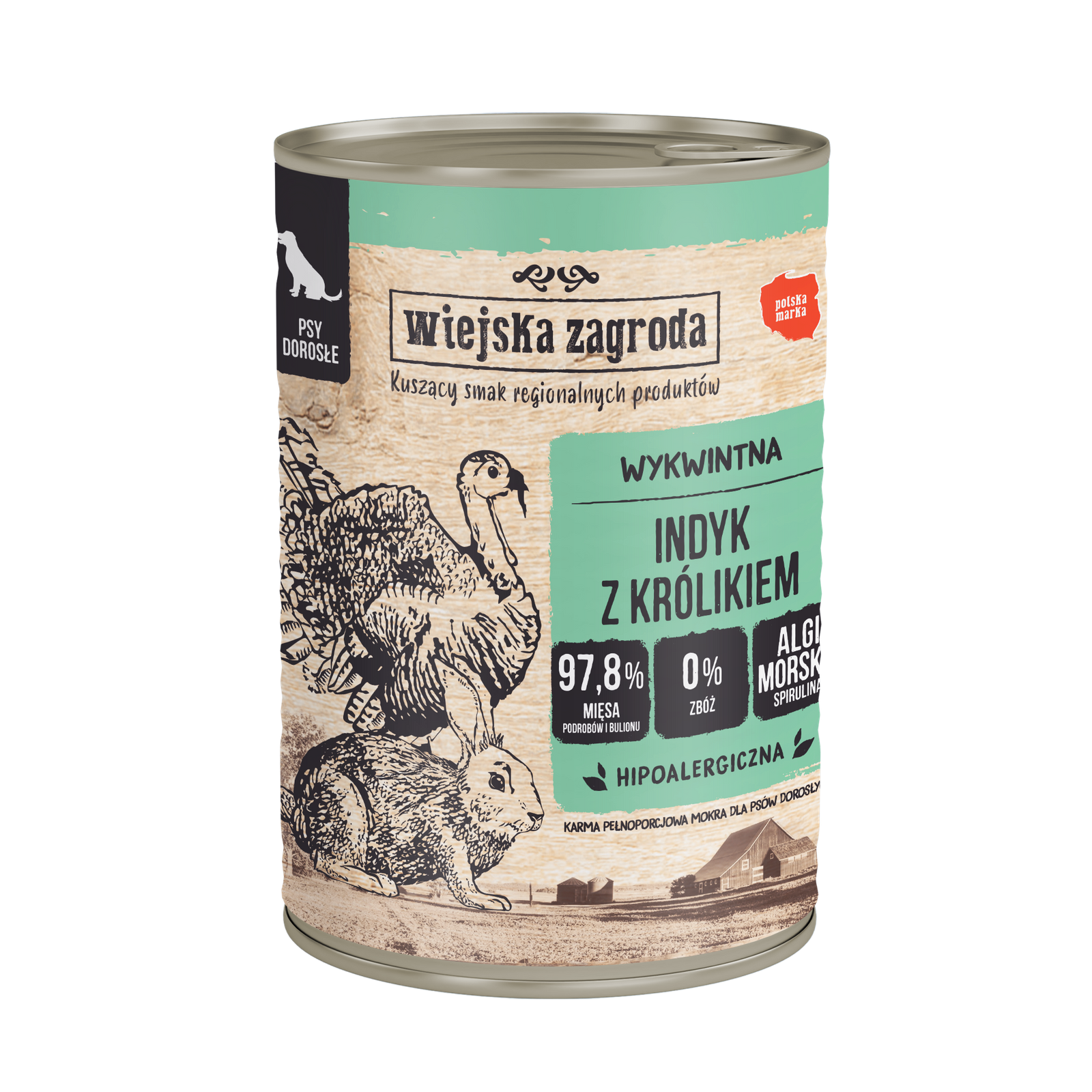 Wiejska Zagroda indyk, królik 400 g × 6