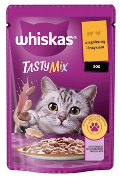 Whiskas Tasty Mix indyk, jagnięcina w sosie adult 85 g
