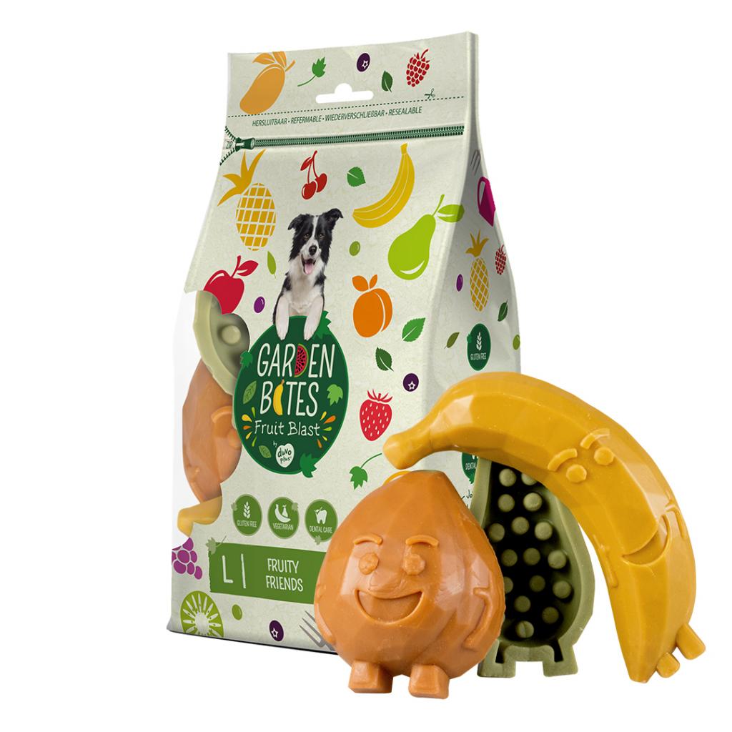 Garden Bites Fruity Friends banan, brzoskwinia, gruszka duże rasy 90 g × 3